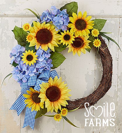 Keepsake Farmhouse Sunflower Wreath- 18"